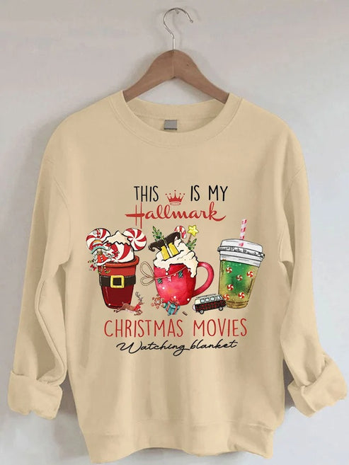 Women’s This Is My Christmas Movies Watching Print Sweatshirt