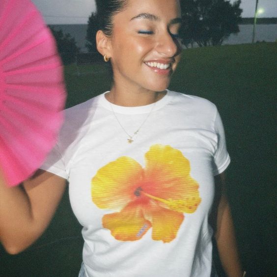 Yellow Hibiscus Graphic Baby Tee