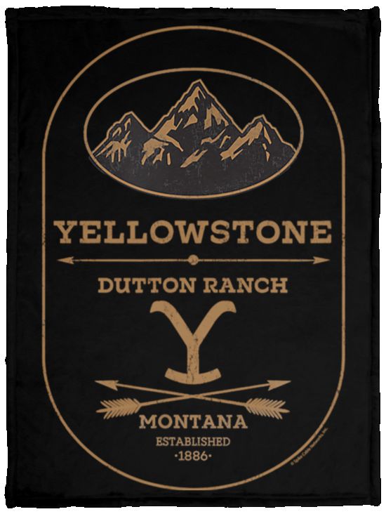 Yellowstone Dutton Ranch Label Fleece Blanket