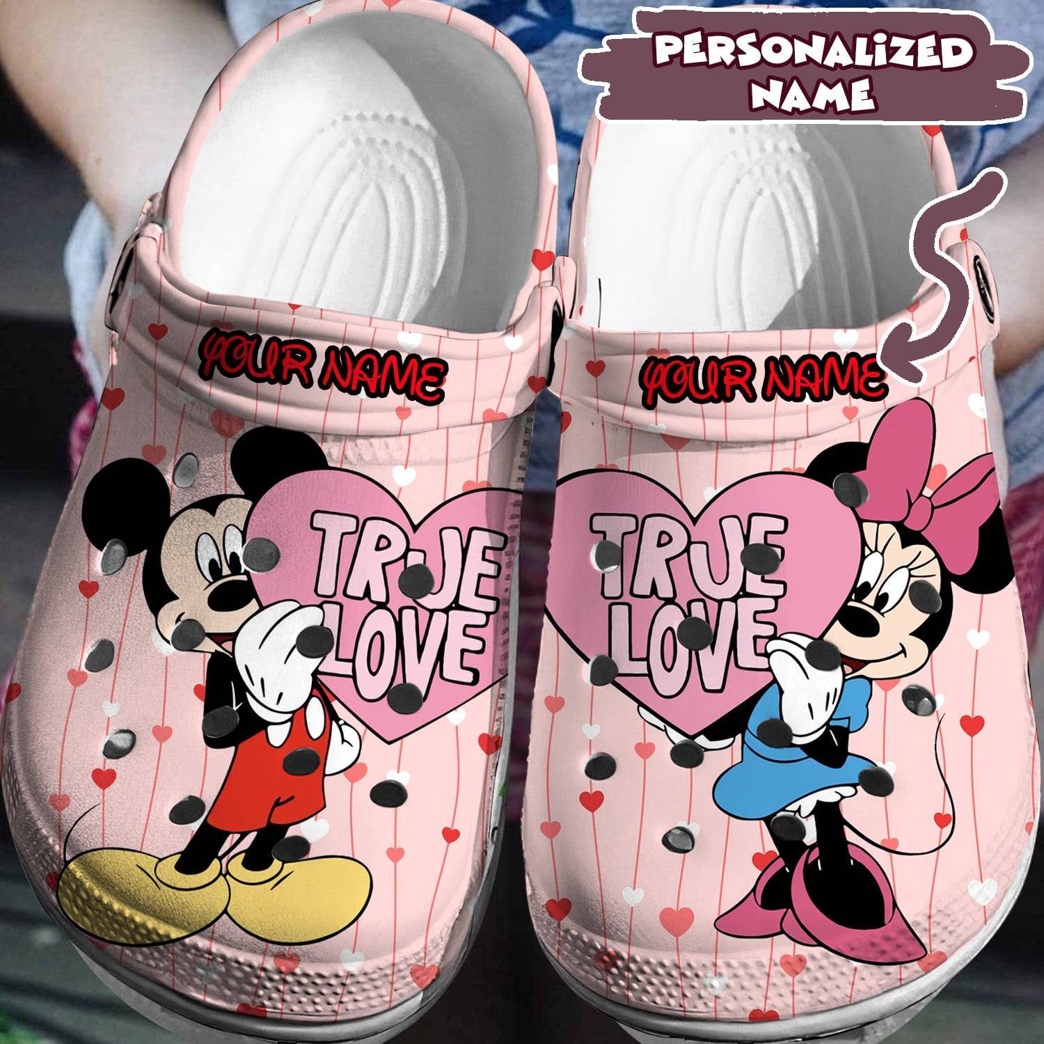 Your Disney Fashion Statement: Personalized Mickey Minnie Crocss 3D Clog Shoes