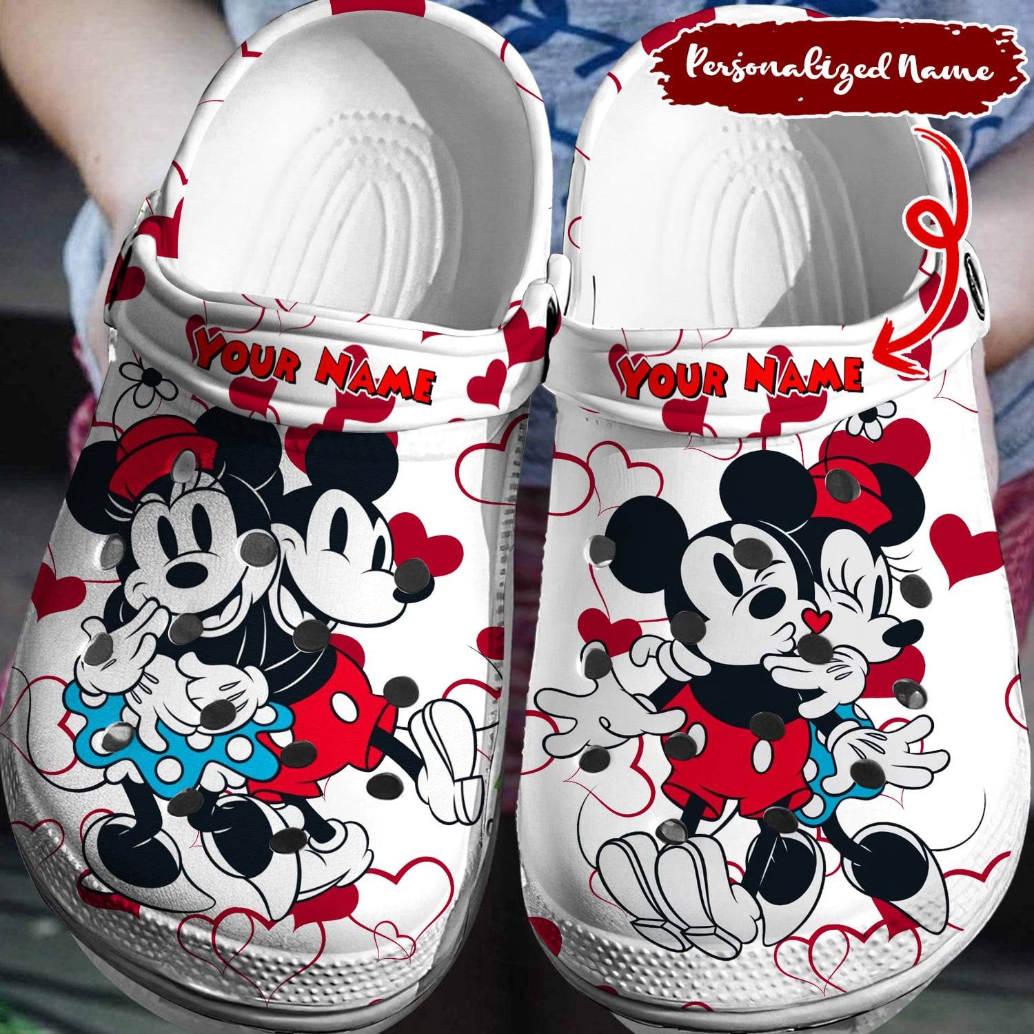 Your Disney Signature Style: Personalized Mickey Minnie Crocss 3D Clog Shoes