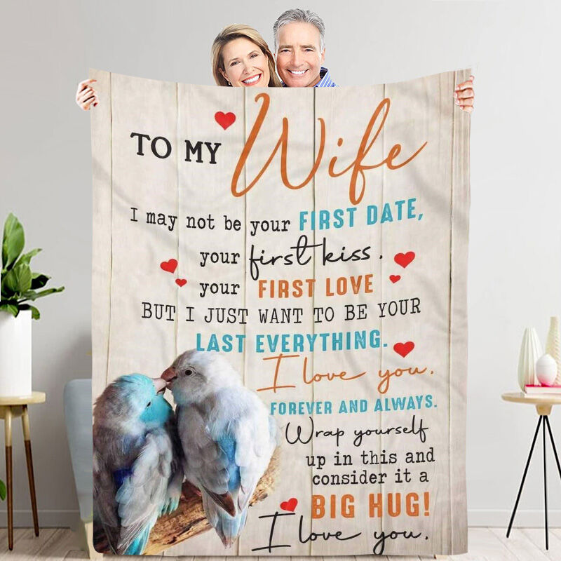 “Your Last Everything” Personalized Family Love Letter Blanket from Husband to Wife, Fleece Blanket Gift, Gift for Her