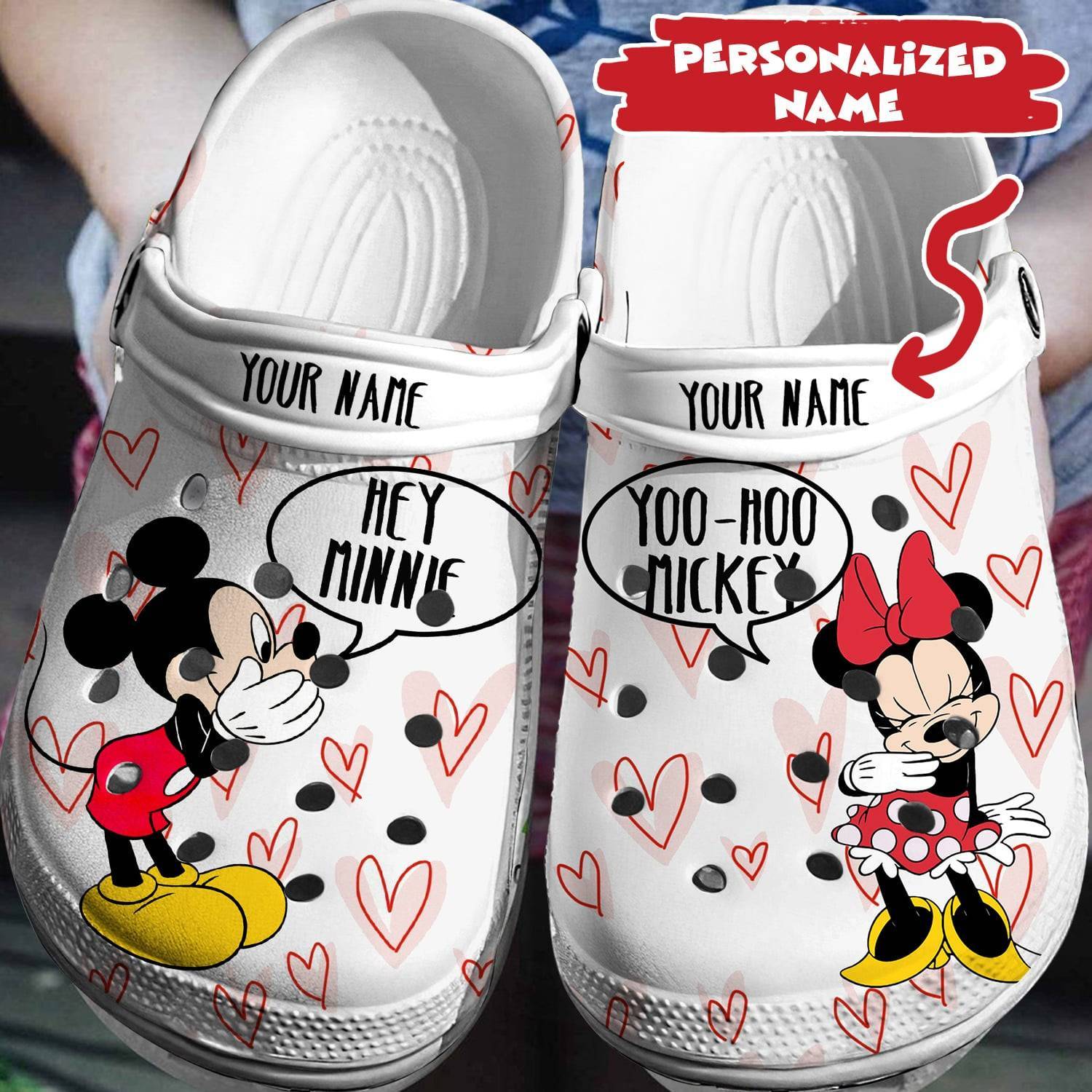 Your Signature Disney Magic: Personalized Mickey Minnie Crocss 3D Clog Shoes