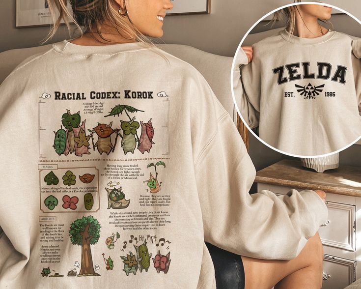 Zelda Korok Sweatshirt, The Legend Of Zelda, Hyrule Shirt, Nintendo Gamer Shirt, Tears Of The Kingdom, Hylia Shirt, Y2K Hoodie